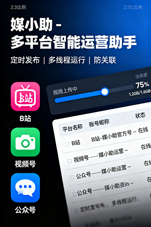 媒小助抖音发布软件让我从社畜变成了时间管理大师