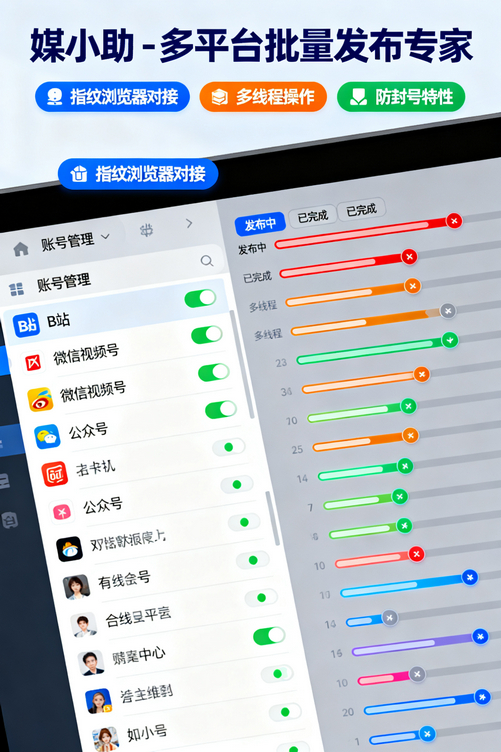 别人手动发一条,我用媒小助抖音发布软件已经发完50条了