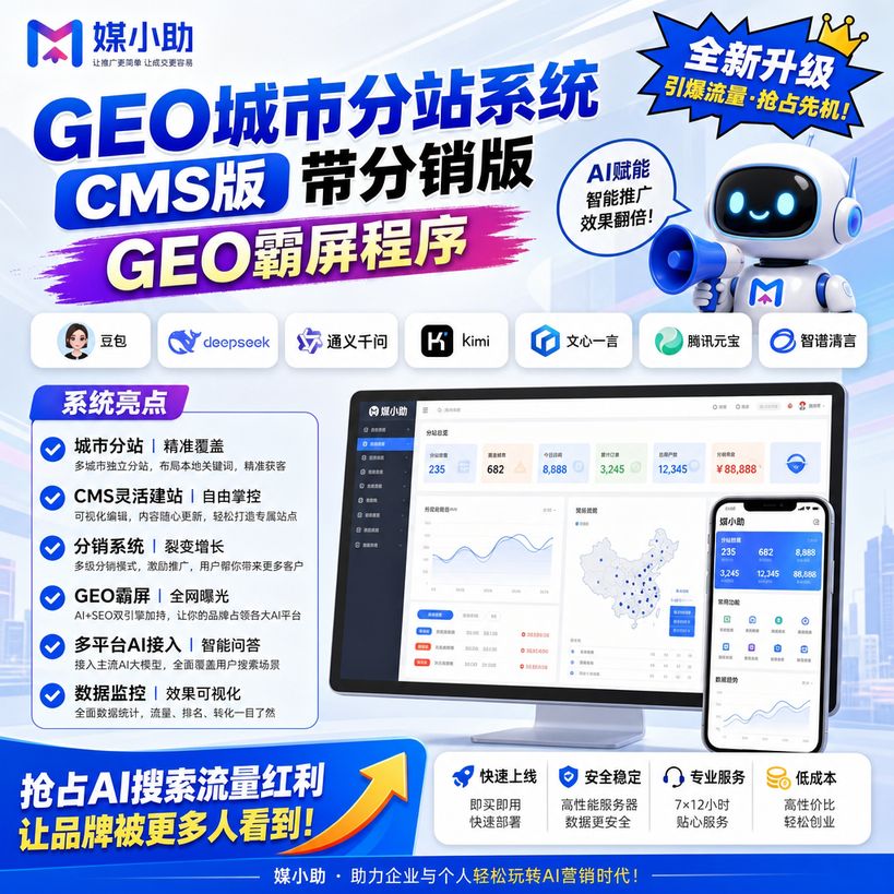 GEO城市分站系统 CMS版 带文章页 带产品页 整站模式